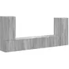 Image de Ensemble de meubles TV vidaXL, 4 pièces, bois aggloméré gris Sonoma