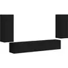 Image de Ensemble Meuble Tv 4 Pc Noir Bois D'Ingénierie Vidaxl