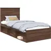 Image de vidaXL Cadre de lit marron aspect chêne 90 x 200 cm Pin massif