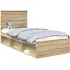 Image de vidaXL Cadre de lit Chêne Sonoma 75 x 190 cm Pin massif