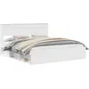 Image de vidaXL Cadre de lit avec tête de lit Blanc 180 x 200 cm Pin massif