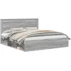 Image de vidaXL Cadre de lit Sonoma gris, 200 x 200 cm, en bois massif de pin