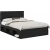 Image de vidaXL Cadre de lit noir 140 x 190 cm Pin massif