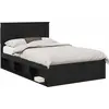 Image de vidaXL Sommier noir uni 120 x 190 cm en pin massif