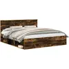 Image de vidaXL Cadre de lit Chêne fumé 180 x 200 cm Pin massif