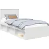 Image de vidaXL Cadre de lit avec tête de lit blanc 90 x 190 cm Pin massif