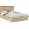 Image de vidaXL Lit de rangement chêne Sonoma 140 x 190 cm Bois composite