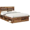 Image de vidaXL Cadre de lit en vieux bois 140 x 190 cm Pin massif