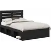 Image de vidaXL Cadre de lit noir 135 x 190 cm Pin massif