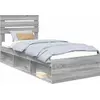Image de vidaXL Cadre de lit gris Sonoma 100 x 200 cm Pin massif