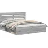Image de vidaXL Cadre de lit gris Sonoma 180 x 200 cm Pin massif