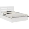 Image de vidaXL Lit de rangement avec tête de lit Blanc 140 x 190 cm Bois composite