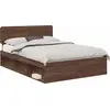 Image de vidaXL Cadre de lit marron aspect chêne 140 x 200 cm Pin massif