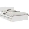 Image de vidaXL Cadre de lit avec tête de lit Blanc 140 x 190 cm Pin massif