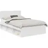 Image de vidaXL Cadre de lit avec tête de lit Blanc 120 x 190 cm Pin massif