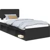 Image de vidaXL Cadre de lit noir 75 x 190 cm Pin massif