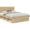 Image de vidaXL Cadre de lit Sonoma 140 x 190 cm Pin massif