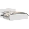 Image de vidaXL Cadre de lit avec tête de lit blanc 200 x 200 cm Pin massif