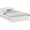 Image de vidaXL Cadre de lit avec tête de lit Blanc 160 x 200 cm Pin massif