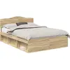Image de vidaXL Cadre de lit Sonoma 140 x 190 cm Pin massif