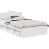 Image de vidaXL Cadre de lit avec tête de lit Blanc 120 x 190 cm Pin massif