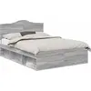 Image de vidaXL Cadre de lit Sonoma gris, 160 x 200 cm, en bois massif de pin
