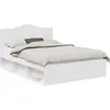 Image de vidaXL Cadre de lit avec tête de lit Blanc 140 x 190 cm Pin massif