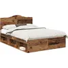 Image de vidaXL Cadre de lit en vieux bois 140 x 190 cm Pin massif