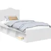 Image de vidaXL Cadre de lit avec tête de lit blanc 90 x 200 cm Pin massif