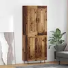 Image de vidaXL Highboard vieux bois 69,5 x 34 x 180 cm Bois composite
