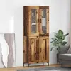 Image de vidaXL Highboard 2 pcs Vieux bois Matériau dérivé du bois