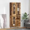 Image de vidaXL Highboard vieux bois 69,5 x 34 x 180 cm Bois composite