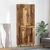 Image de vidaXL Highboard 2 pcs Altholz Engineered Wood und Glas