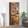 Image de vidaXL Buffet haut avec tiroirs, 2 pièces, bois recyclé, aggloméré