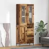Image de vidaXL Buffet haut avec tiroirs, 2 pièces, bois recyclé, aggloméré