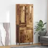 Image de vidaXL Buffet haut avec tiroirs, 2 pièces, bois recyclé, aggloméré