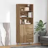 Image de vidaXL Highboard Chêne Artisan 69,5 x 32,5 x 180 cm Matériau dérivé du bois