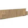 Image de vidaXL Tête de lit avec rangement, 3 pièces, bois composite imitation chêne artisanal