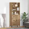 Image de vidaXL Highboard Chêne Artisan 69,5 x 34 x 180 cm Matériau dérivé du bois