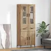 Image de vidaXL Highboard avec tiroirs 2 pcs Artisan-Chêne Bois composite