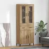 Image de vidaXL Highboard Chêne Artisan 69,5 x 34 x 180 cm Matériau dérivé du bois
