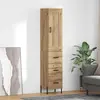 Image de vidaXL Highboard Chêne Artisan 34,5 x 34 x 180 cm Matériau dérivé du bois