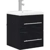 Image de vidaXL Armoire pour lavabo noir aspect ch  ne 41 x 38,5 x 48 cm