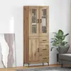 Image de vidaXL Highboard avec tiroirs 2 pcs Artisan-Chêne Bois composite