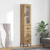 Image de vidaXL Highboard Chêne Artisan 34,5 x 34 x 180 cm Matériau dérivé du bois