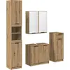 Image de Ensemble de meubles de salle de bain vidaXL, 4 pièces, finition chêne artisanal, dimensions : 64,5 x 33,5 x 59 cm