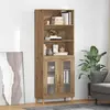 Image de vidaXL Highboard Chêne Artisan 69,5 x 32,5 x 180 cm Matériau dérivé du bois