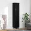 Image de vidaXL Highboard noir imitation chêne 34,5 x 34 x 180 cm Matériau dérivé du bois