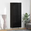 Image de vidaXL Highboard noir imitation chêne 69,5 x 34 x 180 cm Bois composite