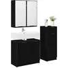 Image de vidaXL Ensemble de meubles de salle de bain 3 pcs noir imitation chêne bois composite